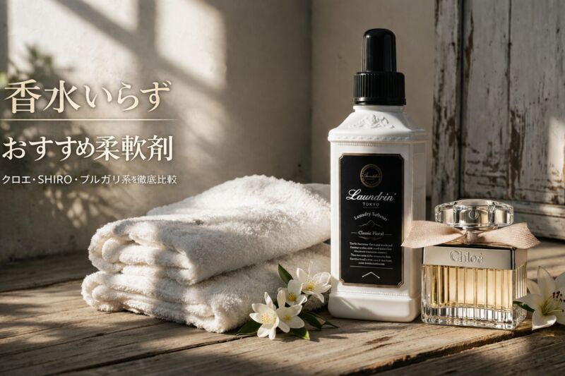 香水のように香る柔軟剤おすすめ比較｜クロエ・SHIRO・ブルガリ系の香りを再現した人気柔軟剤イメージ